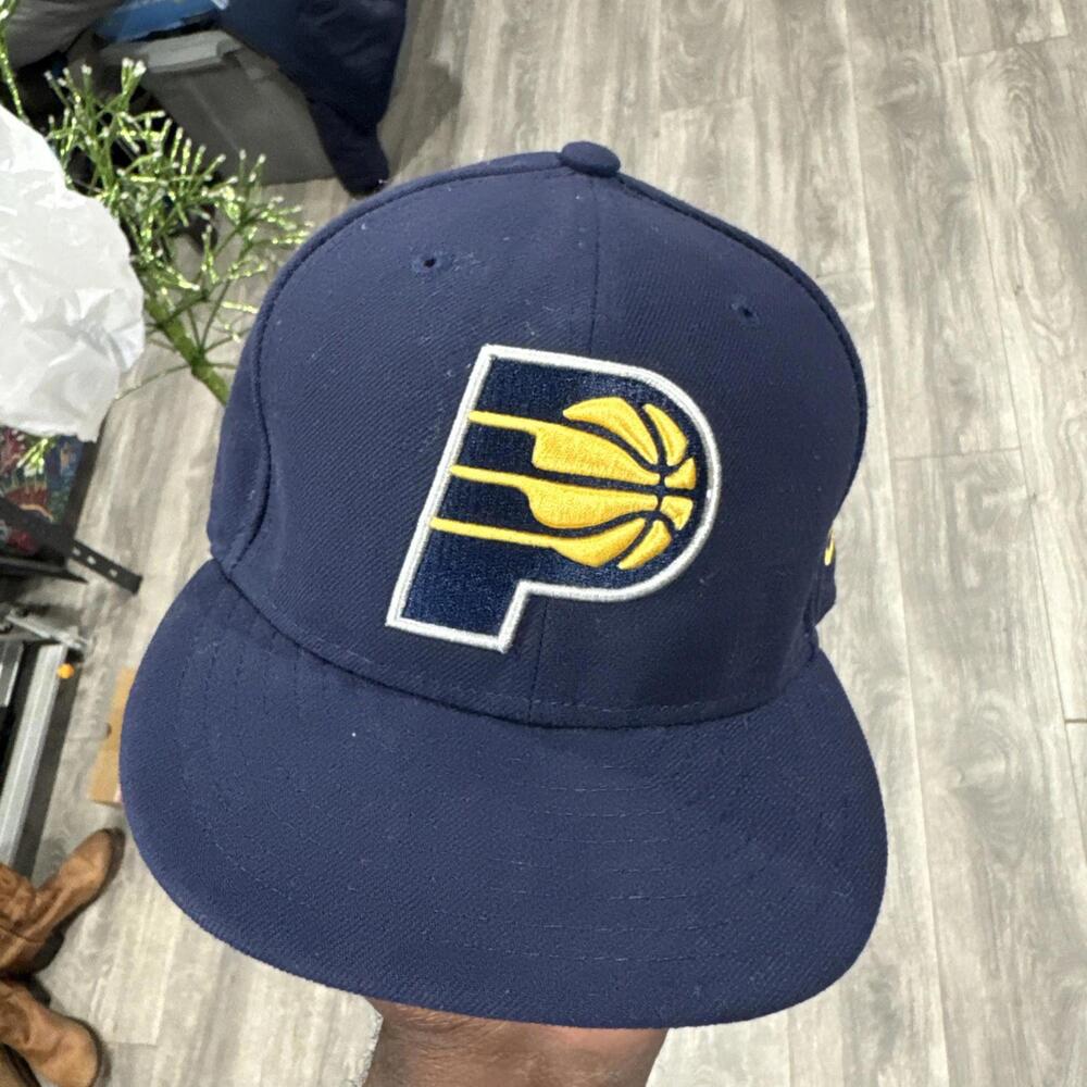 New Era Navy NBA Indiana Pacers Team Hat 59FIFTY Fitted Hat Cap 6 3/4